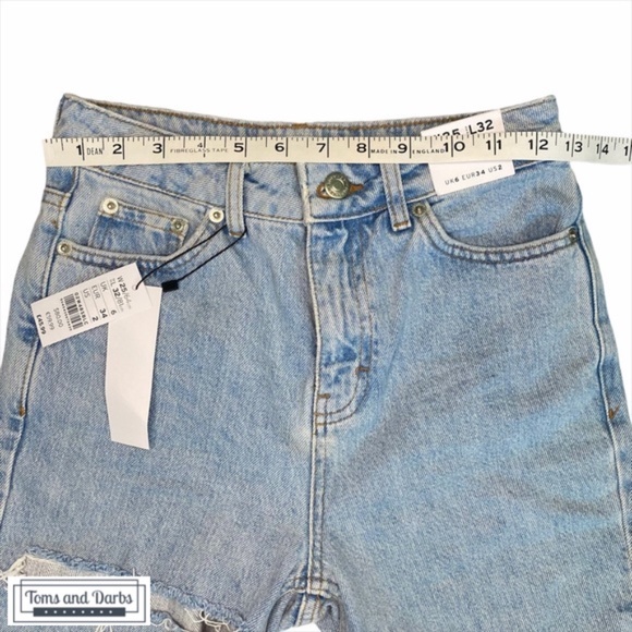 TOPSHOP Premium Distressed Mom Jeans 25W x 32L - Picture 6 of 8